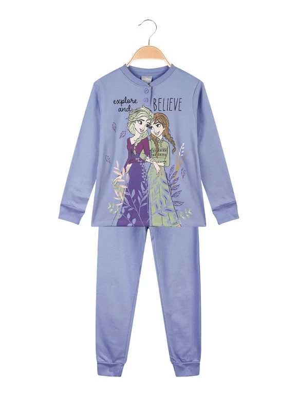Disney Frozen Pyjama En Molleton De Coton Pour Fille - Azzurro 1 Disney Frozen Pyjama En Molleton De Coton Pour Fille - Azzurro