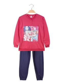 Pyjama Long Coton Fille - Fuchsia