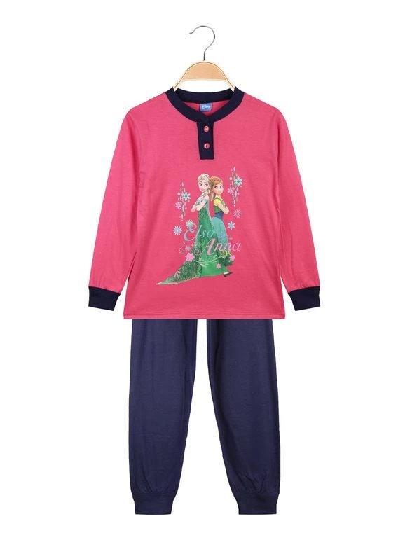 Disney Frozen Pyjama Long En Coton Elsa Et Anna - Fuchsia