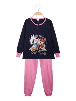 Disney Pyjama Long En Coton Minnie Et Daisy Duck - Blu Scuro