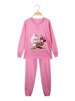 Disney Pyjama Long En Coton Minnie Et Daisy Duck - Rosa
