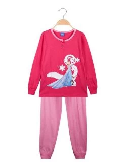 Disney Frozen Pyjama Long Fille Elsa En Coton - Fuchsia