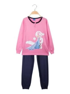Disney Frozen Pyjama Long Fille Elsa En Coton - Rosa