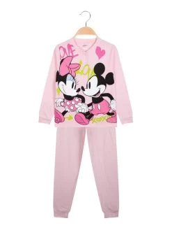 Disney Pyjama Long Minnie Fille En Coton - Rosa