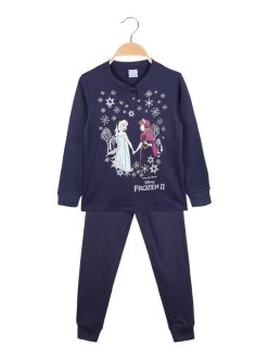 Disney Frozen Pyjama Long Pour Fille En Coton Chaud - Bianco