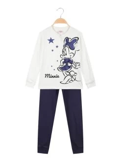 Disney Pyjama Minnie Fille En Coton Chaud - Bianco
