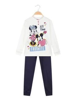Disney Pyjama Minnie Fille En Coton Molletonné - Bianco