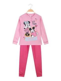 Disney Pyjama Minnie Fille En Coton Molletonné - Rosa