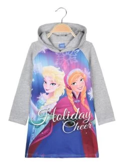 Disney Frozen Sweat Long Fille Elsa Et Anna En Coton Molletonné - Grigio