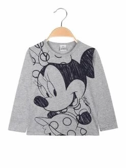 Disney T-shirt à Manches Longues Minnie Mouse Pour Fille - Grigio
