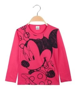 Disney T-shirt à Manches Longues Minnie Mouse Pour Fille - Fuchsia