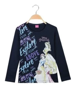 Disney Princess T-shirt à Manches Longues Pour Fille - Blu Scuro