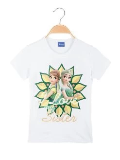 Disney T-shirt Fille Avec Imprimé - Bianco