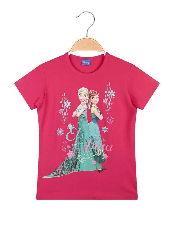 Disney Frozen T-shirt Petite Fille Anna Et Elsa - Fuchsia 1 Disney Frozen T-shirt Petite Fille Anna Et Elsa - Fuchsia