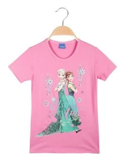 Disney Frozen T-shirt Petite Fille Anna Et Elsa - Rosa