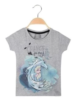 Disney Frozen T-shirt Petite Fille En Coton Avec Imprimé - Grigio